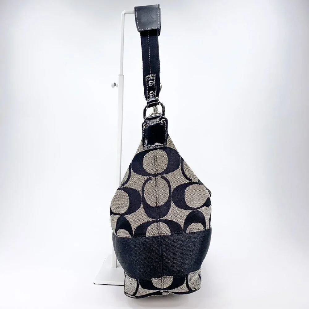 COACH Hobo Signature Stripe Canvas Shoulder bag - E1094-F15197 - Picture 9 of 15